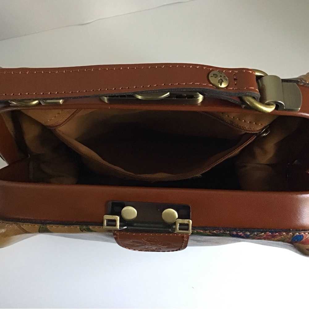 Patricia Nash Gracchi French Tapestry Bag Handbag Crossbody Brown Leather - Picture 9 of 16
